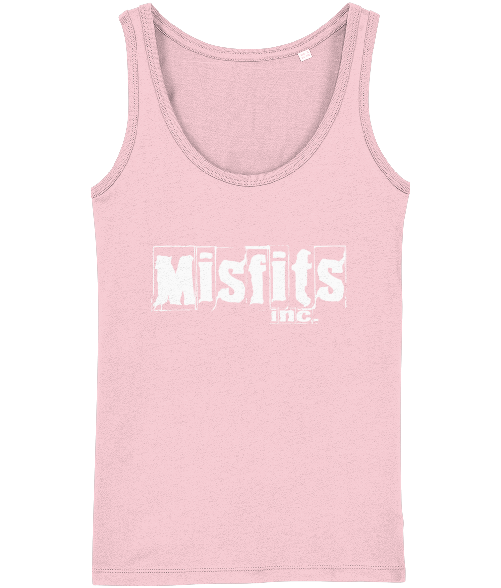 Womens Organic Cotton Vest - Misfits inc white logo - Image 2