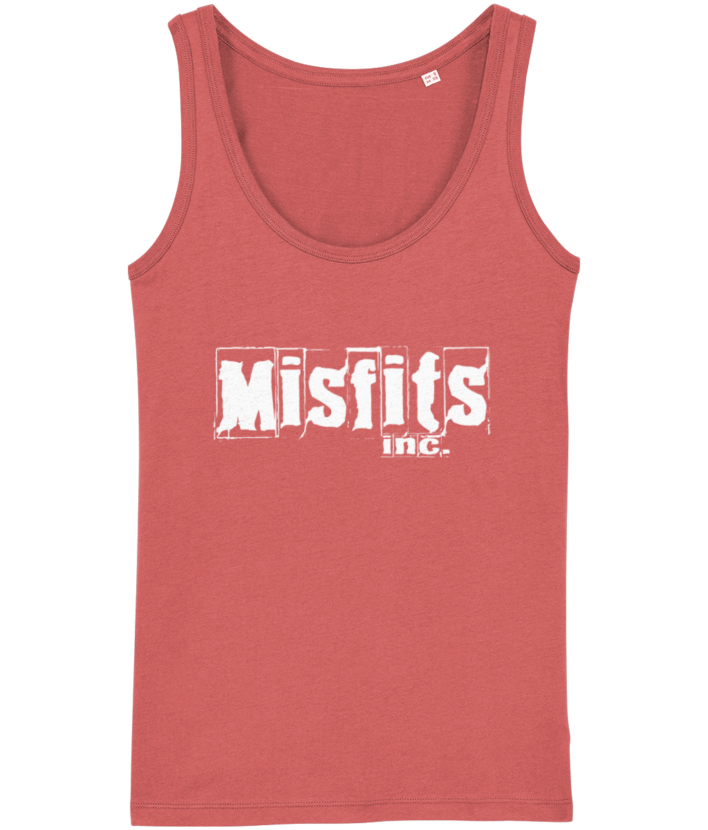 Womens Organic Cotton Vest - Misfits inc white logo - Image 3