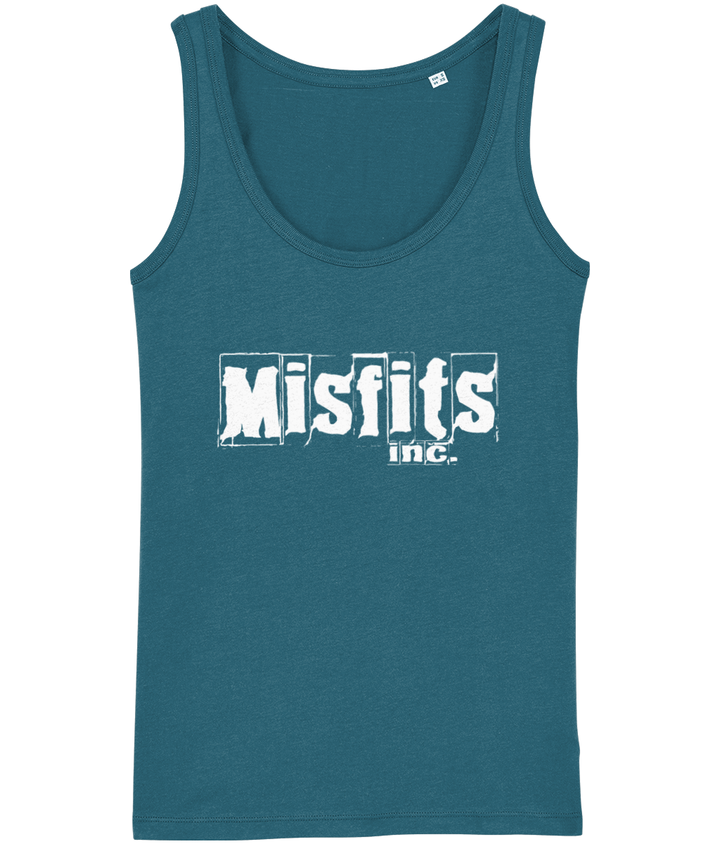 Womens Organic Cotton Vest - Misfits inc white logo - Image 4