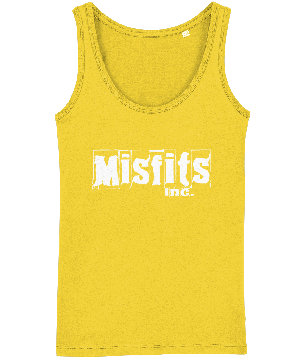 Womens Organic Cotton Vest - Misfits inc white logo - Image 5